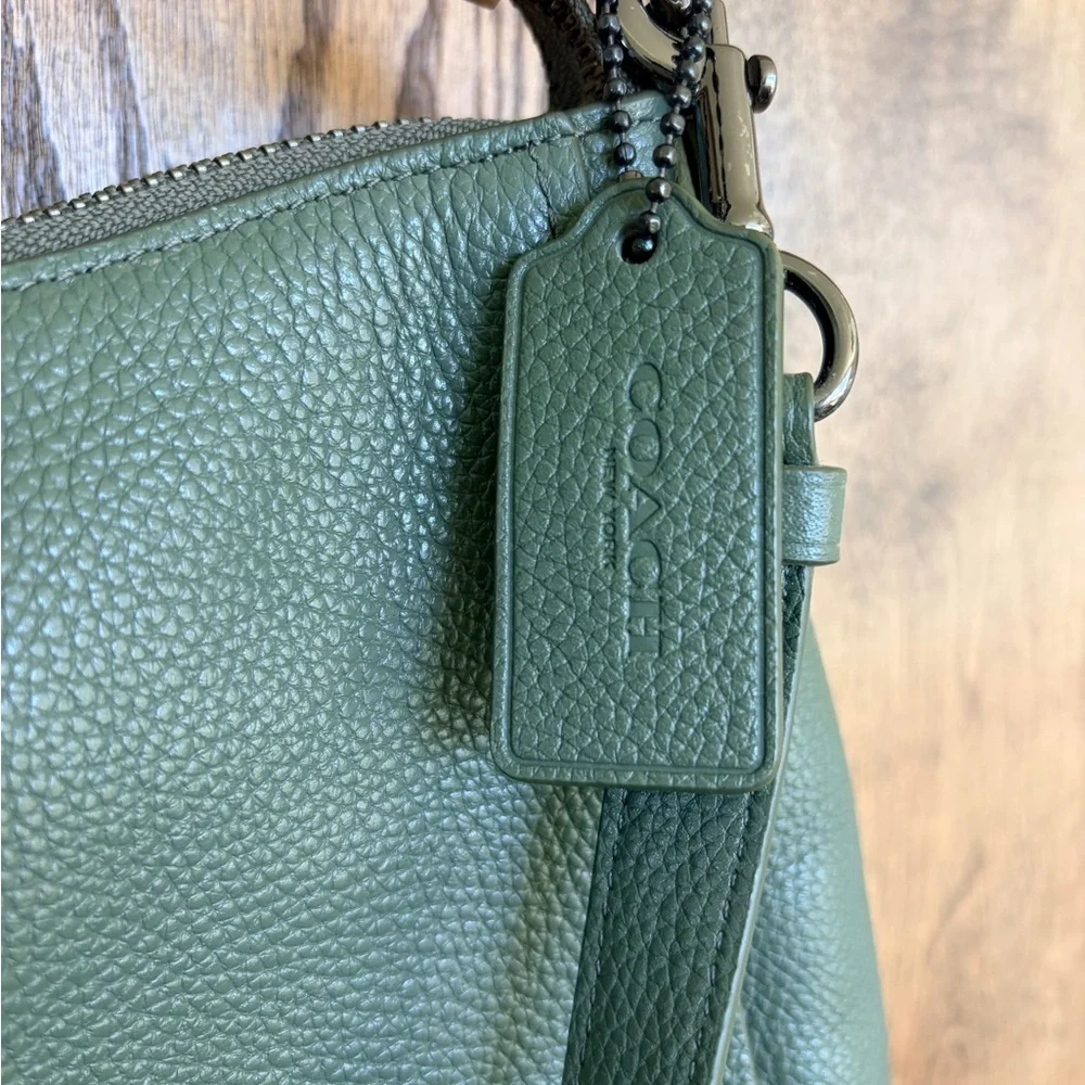 💚Coach💚 Army Green Leather Hobo Shoulder Bag - Picture 3 of 14